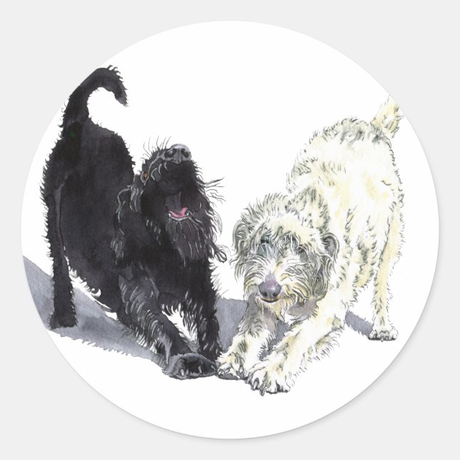 Two Doodles Round Stickers (Front)