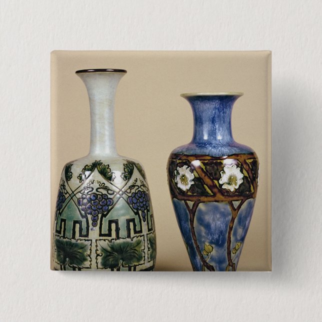 Two Doulton vases by Eliza Simmance, c.1880 15 Cm Square Badge (Front)