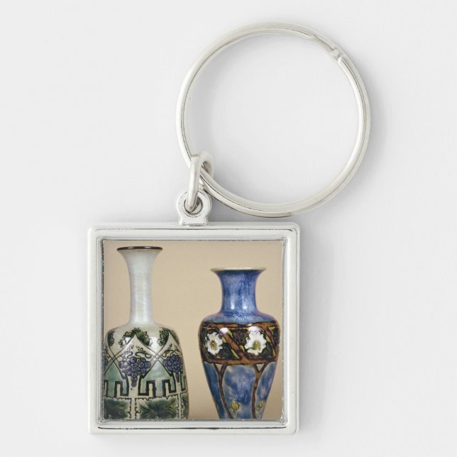 Two Doulton vases by Eliza Simmance, c.1880 Key Ring (Front)
