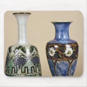 Two Doulton vases by Eliza Simmance, c.1880 Mouse Mat