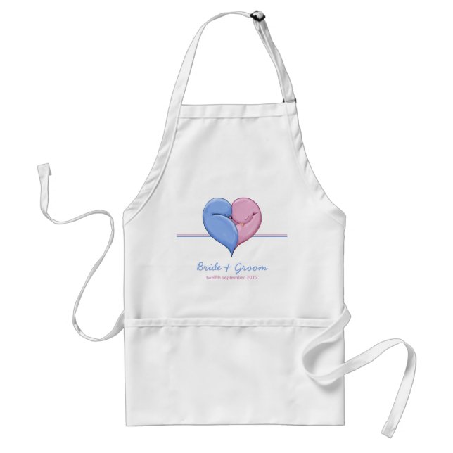 Two Doves One Heart Wedding Apron (Front)