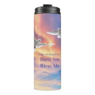 Two Doves with a Blessing Prayer Thermal Tumbler