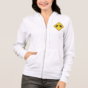 Two Downward Arrows Warning Road Sign Hoodie