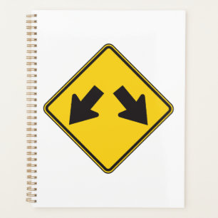 Two Downward Arrows Warning Road Sign Planner