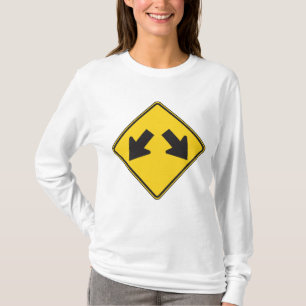 Two Downward Arrows Warning Road Sign T-Shirt