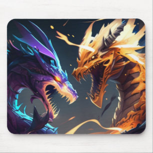 Two Dragon In Battle Mouse Mat