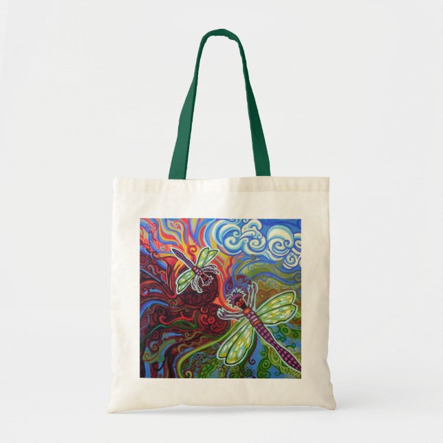 Two Dragonflies Budget Tote Bag (Front)