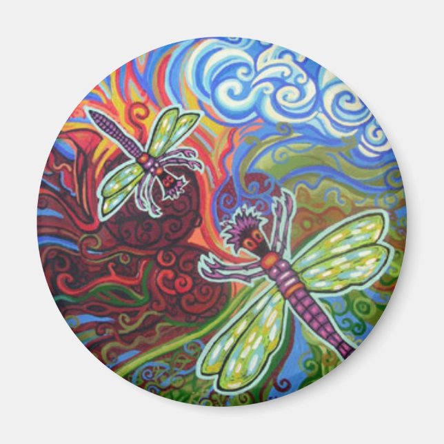 Two Dragonflies Magnet (Front)