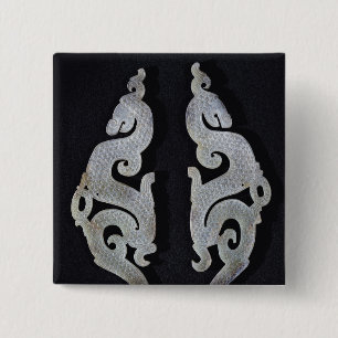Two Dragons, c.475-221 BC 15 Cm Square Badge