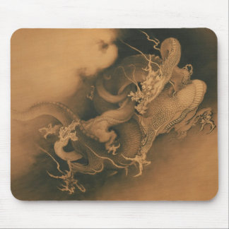 Two Dragons in Clouds Vintage Mouse Mat