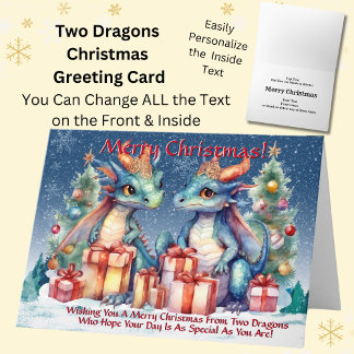 Two Dragons Wishing You Merry Christmas  Card