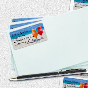 Two Drinks on the Beach Address Labels