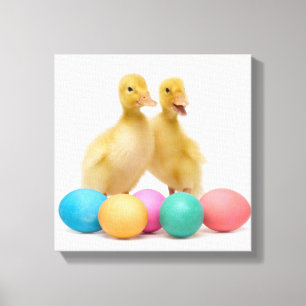 Two ducks with Easter Eggs Canvas Print