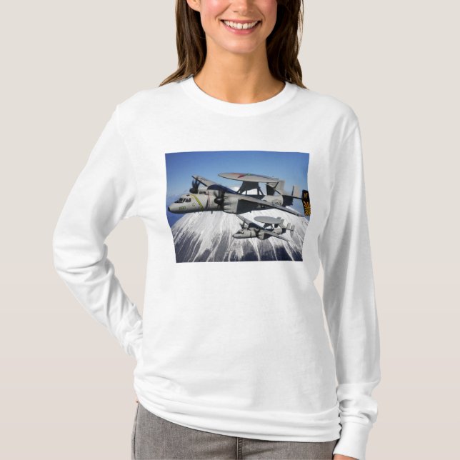 Two E-2C Hawkeyes conduct a flyby T-Shirt (Front)