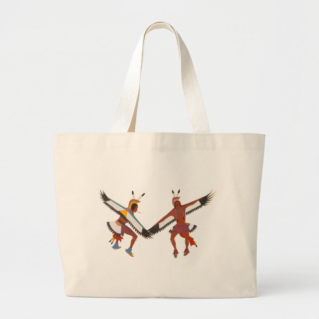 Two Eagle Dancers Large Tote Bag (Front)