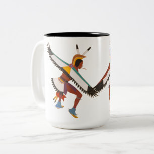 Two Eagle Dancers Two-Tone Coffee Mug