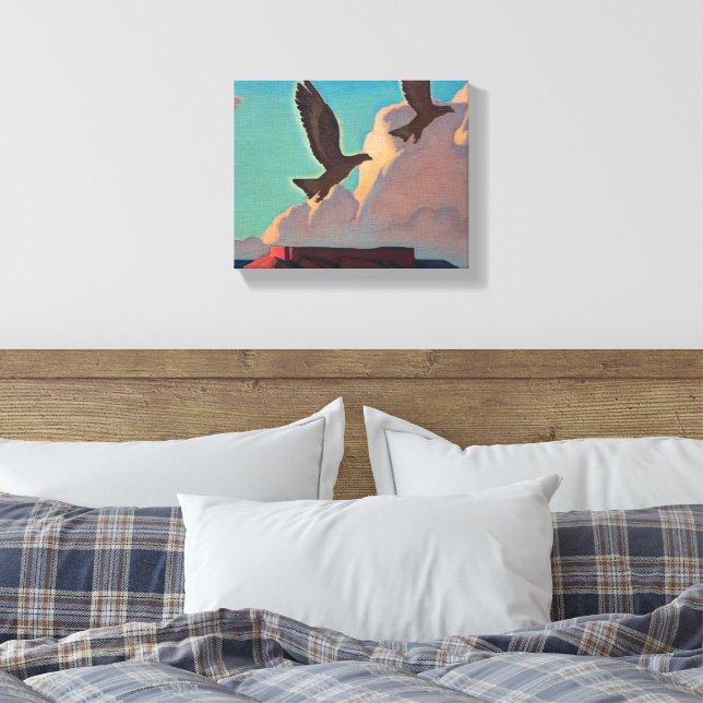 Two Eagles by Maynard Dixon Canvas Print (Insitu(Bedroom))