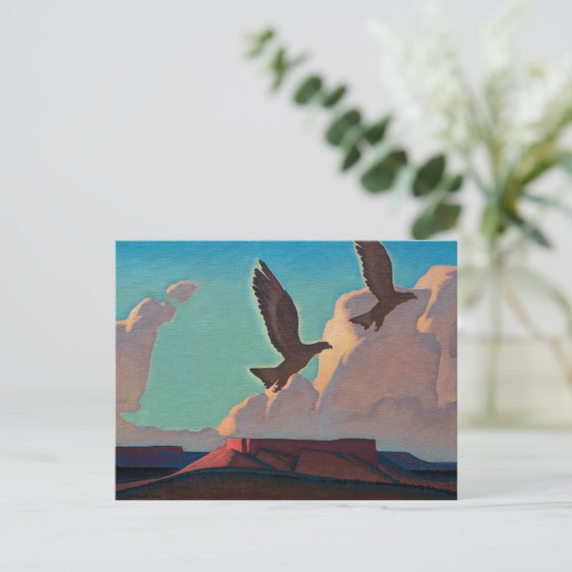 Two Eagles by Maynard Dixon Holiday Postcard (Standing Front)