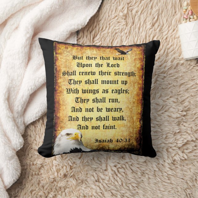 Two Eagles with Isaiah 40:31 Cushion (Blanket)