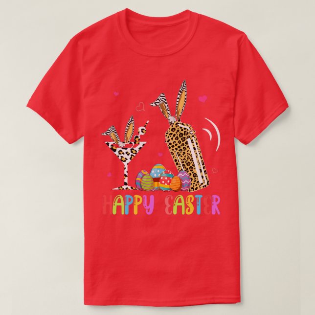 Two Easter Bartender Tools Bunny Leopard Funny Eas T-Shirt (Design Front)