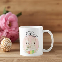 Two Easter Bunnies Personalised Mug