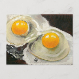 TWO EGGS REALISM ARTWORK POSTCARD