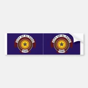 TWO El Paso Flag Bumper Sticker