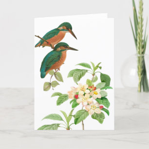 Two Elegant Birds with Appleblossoms Greeting Card
