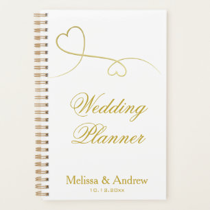 Two Elegant Gold Hearts Wedding Planner