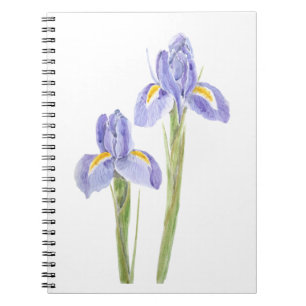 two elegant purple iris watercolor 2021 notebook