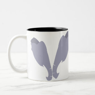 Two Elephant Heads Meet Together Two-Tone Coffee Mug