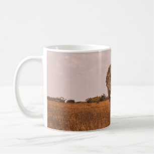 TWO ELEPHANTS WALKING ON GRASS COVERED GROUND COFFEE MUG