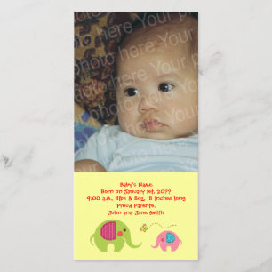 Two elephants with butterfly announcement