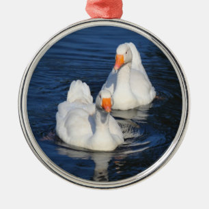 Two Emden Geese II Metal Tree Decoration
