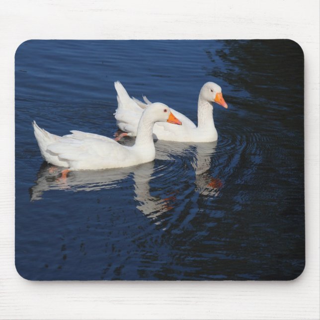 Two Emden Geese Mouse Mat (Front)