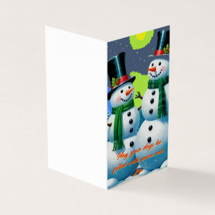 Two enchanting snowmen Christmas card