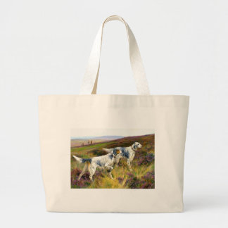 Two English Setters in a Field - Arthur Wardle Large Tote Bag
