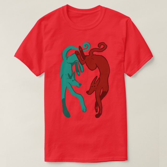 Two entangled dogs T-Shirt (Design Front)