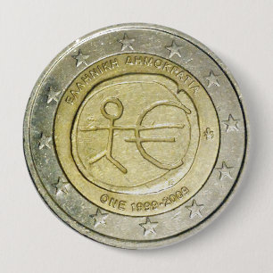 Two Euro Greek coin button