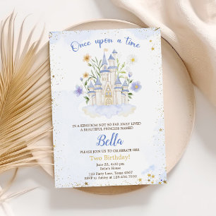 Two Ever A Princess  Castle 2nd Birthday Party Invitation