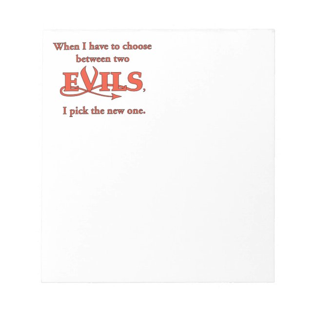 Two Evils Notepad (Front)