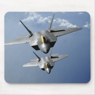 Two F-22 Raptors fly over the Pacific Ocean Mouse Mat