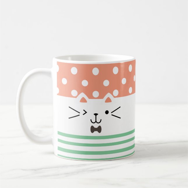 Two Faced Kitty Coffee Mug (Left)