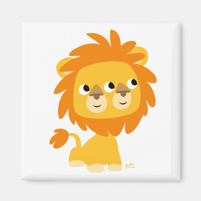 Two-Faced the cutest cartoon lion magnet (Front)