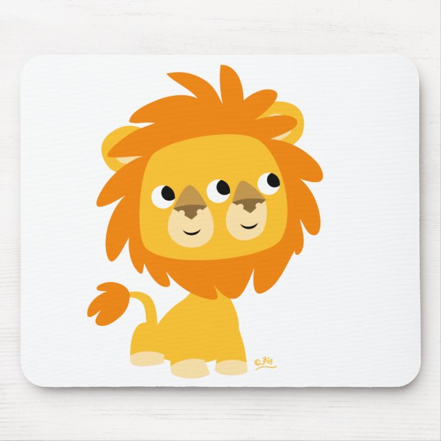 Two-Faced the cutest cartoon lion mousepad (Front)
