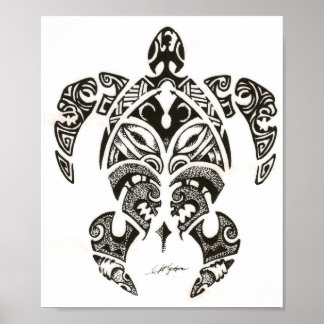two faces (honu)turtle poster