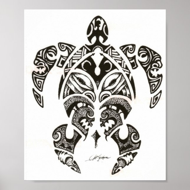 two faces (honu)turtle poster (Front)