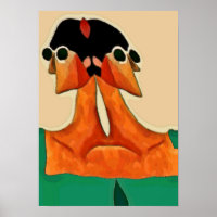Two Faces of Woman Abstract