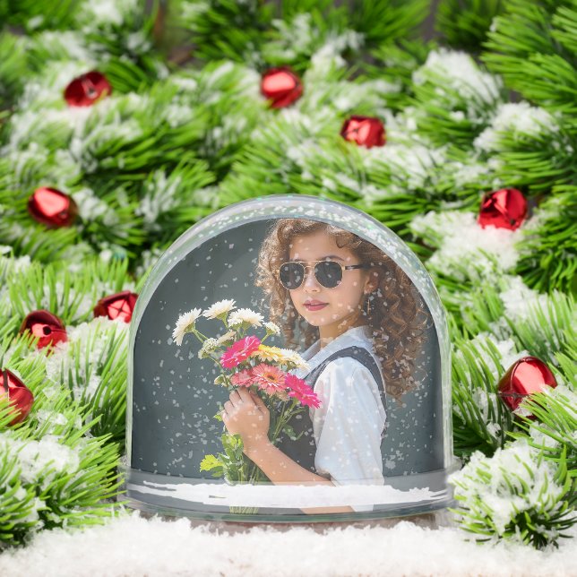 Two Family Photos Customised Snow Globe (Christmas)