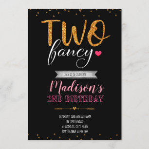 Two fancy birthday party invitation